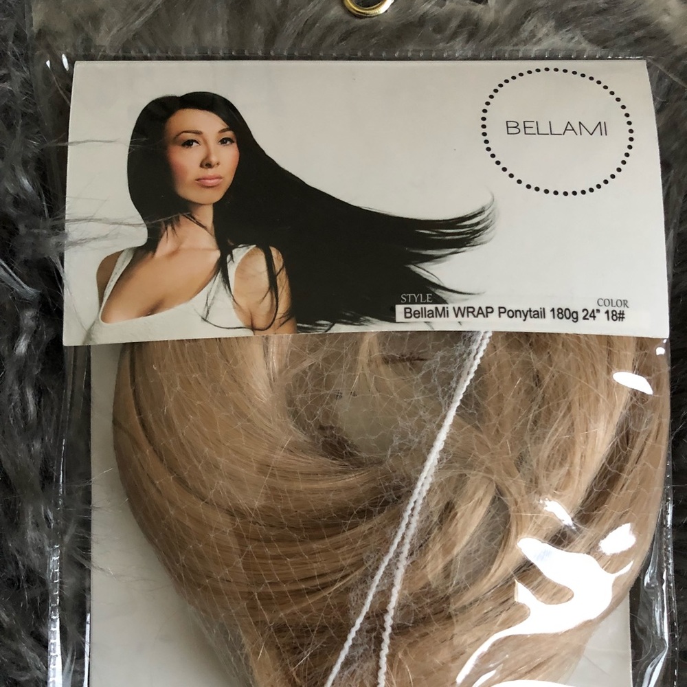 100% real hair. ( BELLAMI ) hair ponytail wrap